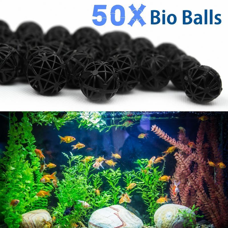 Aquarium Planted Filter - 50 قطعة من كرات الفلتر البيولوجي