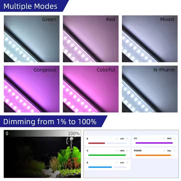 إضاءة حوض السمك WEEK AQUA سلسل - مراجعة Aquarium Plant Light Spectrum وسعره