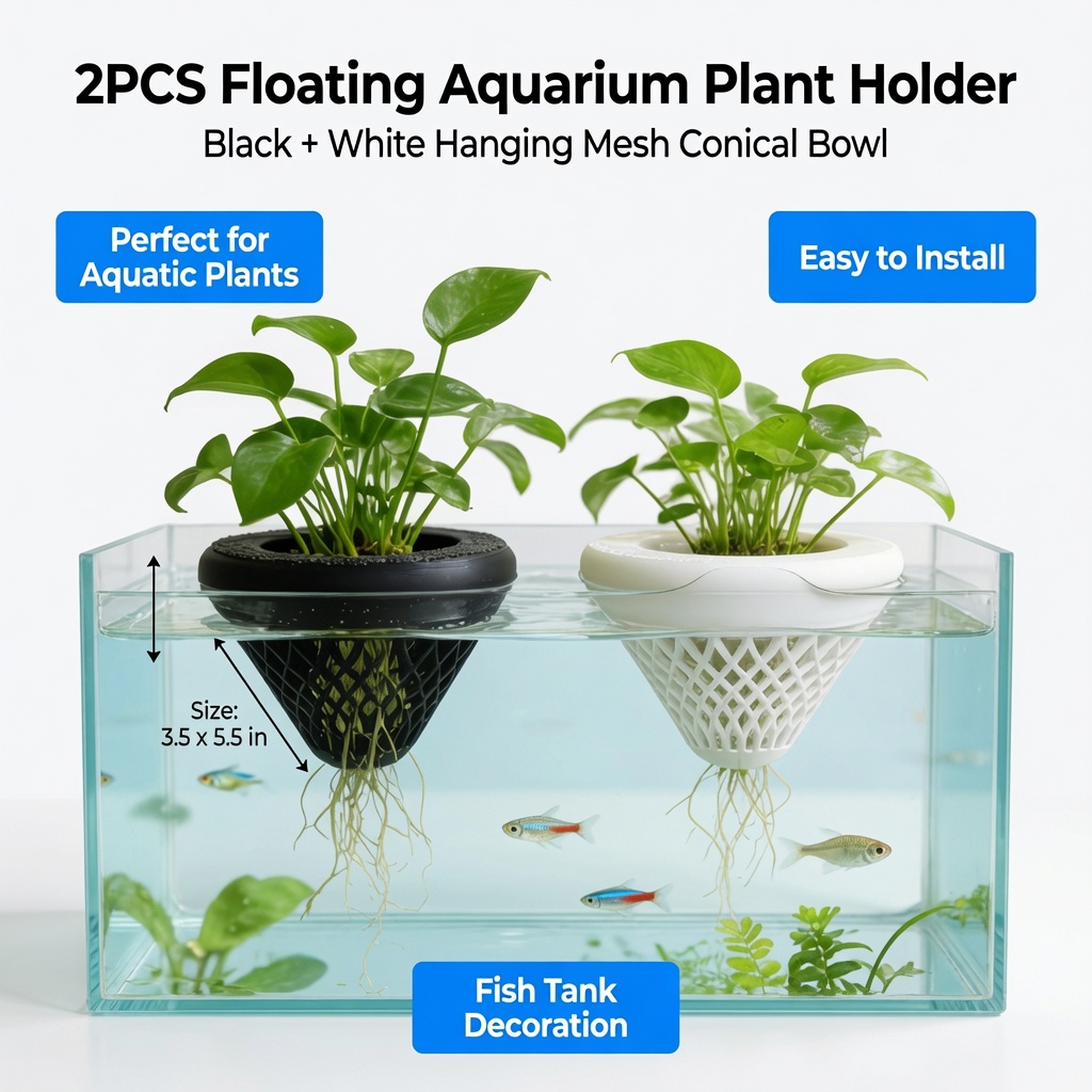 قطعتان من حامل النباتات العائم - مراجعة Aquarium Plant Rings وسعره