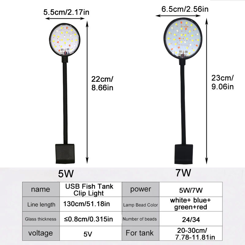 USB حوض السمك LED مصباح خزان ا - مراجعة Aquarium Plant Light Spectrum وسعره