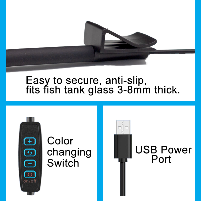 USB حوض السمك LED مصباح خزان ا - مراجعة Aquarium Plant Light Spectrum وسعره