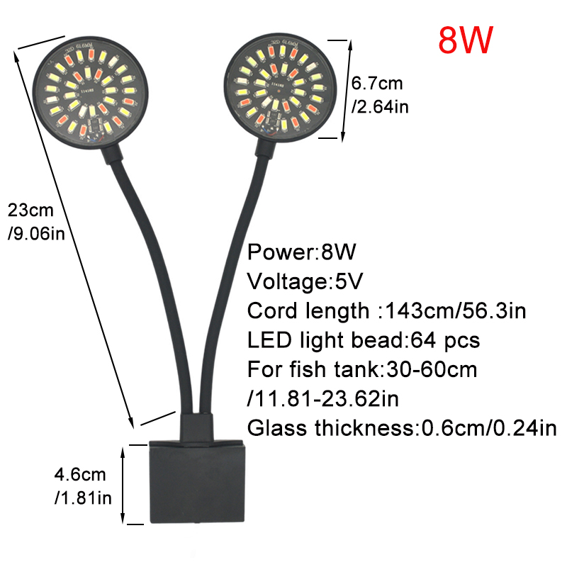 USB حوض السمك مصباح ليد خزان ا - مراجعة Aquarium Plant Light Spectrum وسعره