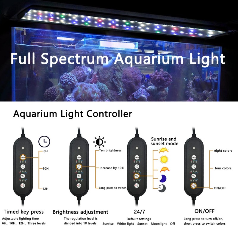 إضاءة LED لأحواض السمك بطيف كا - مراجعة Aquarium Plant Light Spectrum وسعره